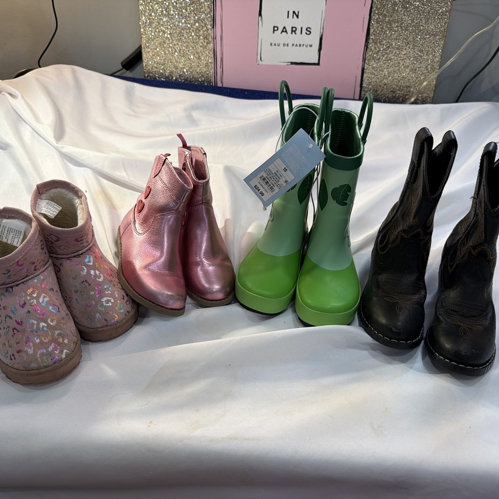 Lot of 4 Girls Ankle Boots Pink 9 /10 , All Rest R, 10 - Winter Spring Cowboy‎